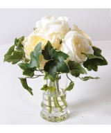 Artificial bouquet WHITE ROSE