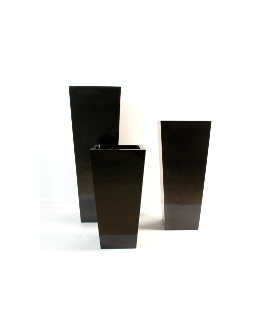 HIGH SQUARE POT BLACK MARBLE