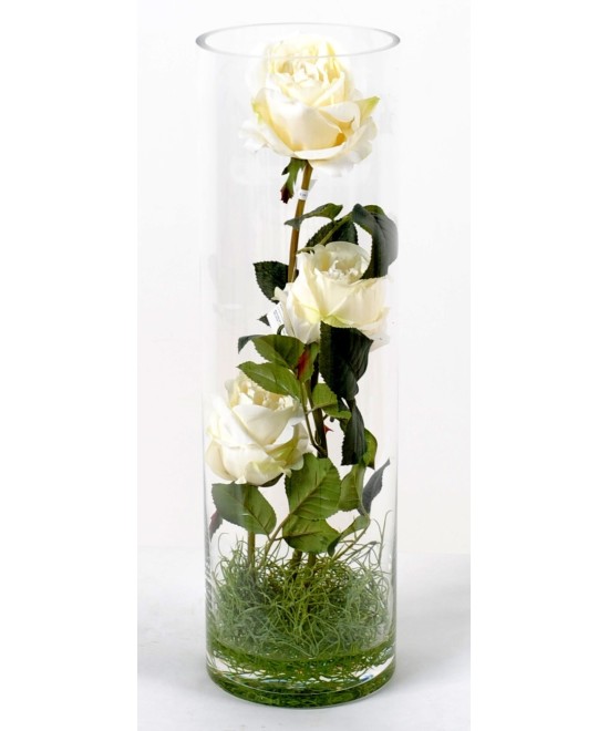 Artificial bouquet of WHITE ROSES
