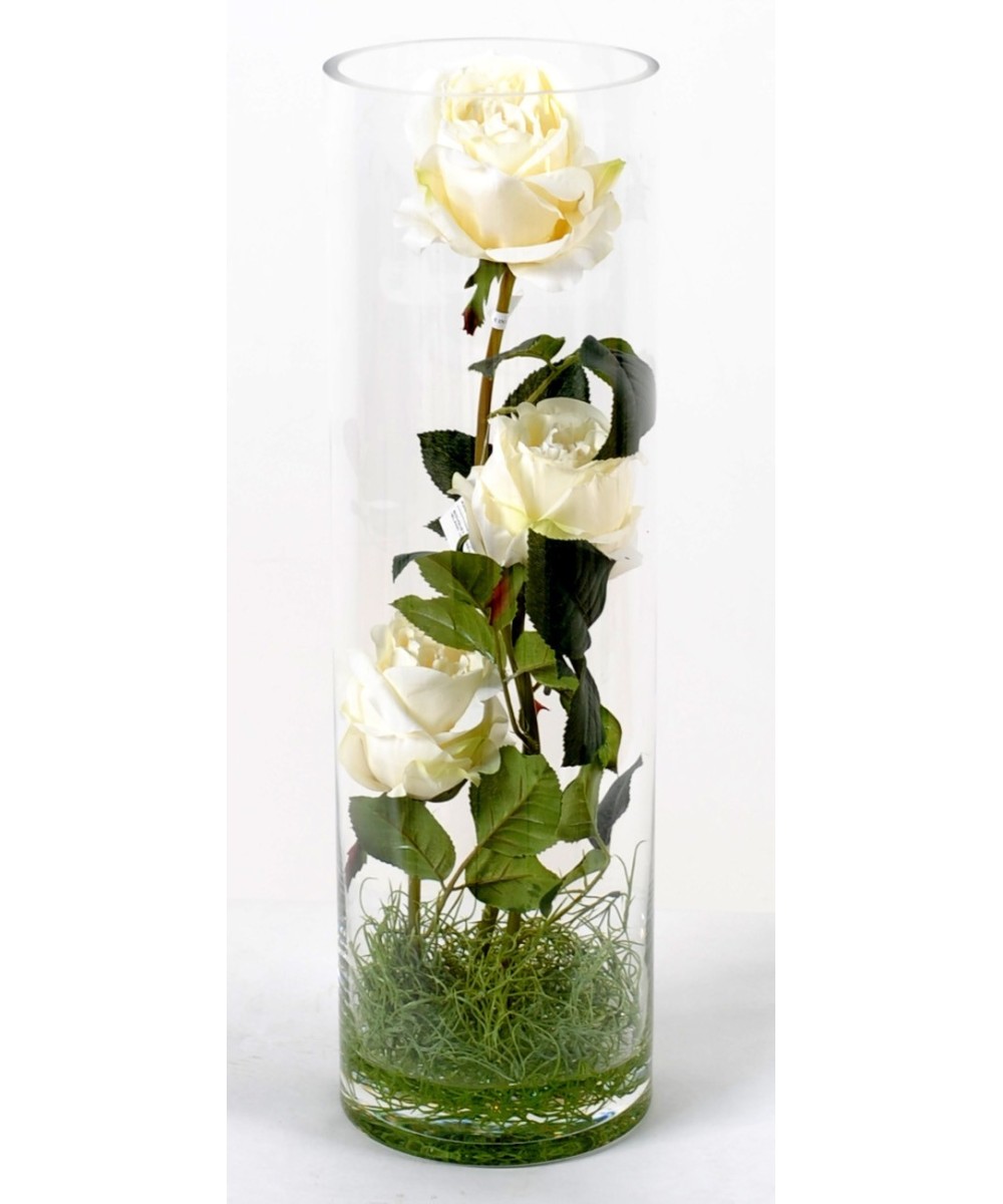 Artificial bouquet of WHITE ROSES