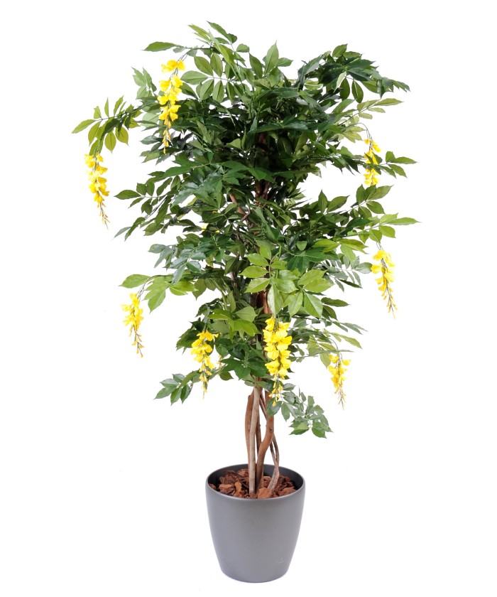 Artificial wisteria multi tree in round pot