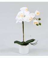 Artificial PHALAENOPSIS ORCHID POT white