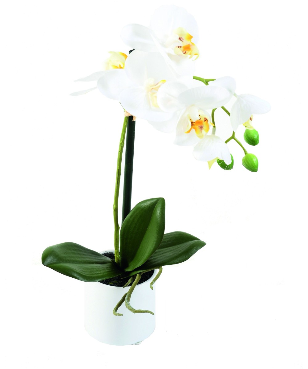 Artificial PHALAENOPSIS ORCHID POT white