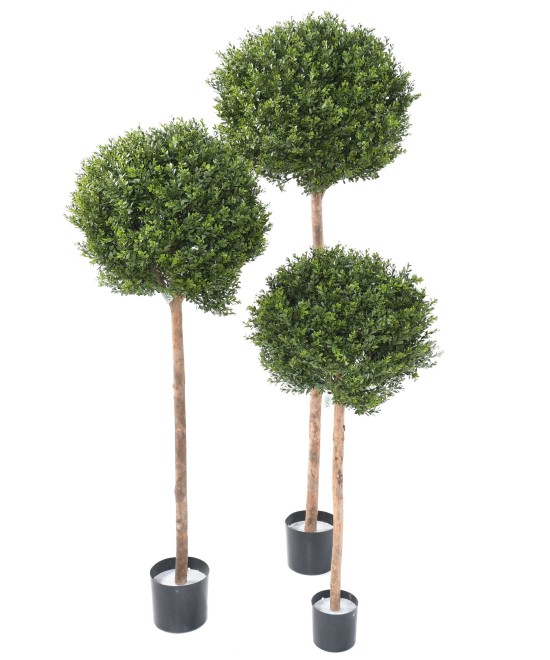 Artificial BOXWOOD RED DAY STEM BALL UV