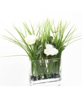 Artificial GREEN AND WHITE BOUQUET