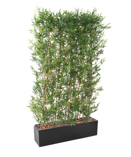 Artificial JAPANESE BAMBOO PLAST DENSE HEDGE UV IN TROUGH PLANTER