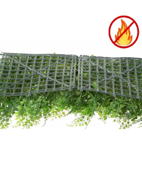 Artificial GREEN WALL MIXED FERN PANEL 50*50 FR - Fire Resistant