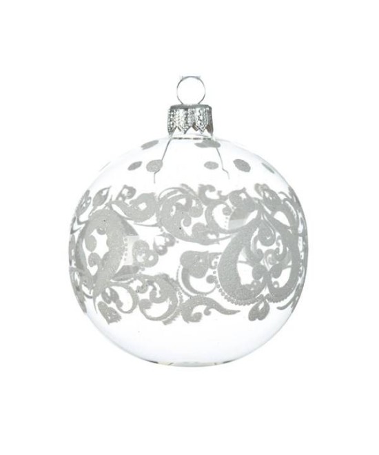 BAUBLE TRANSPARENT GLASS HEART (box of 6)