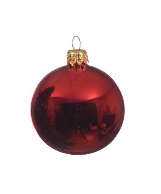 BAUBLE SHINY RED GLASS (box of 6)