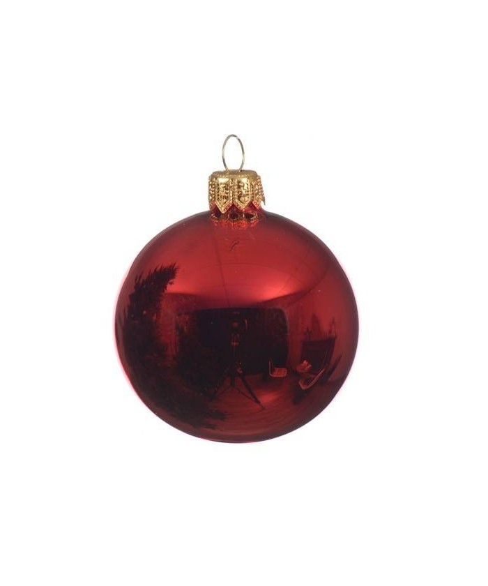 BAUBLE SHINY RED GLASS (box of 6)
