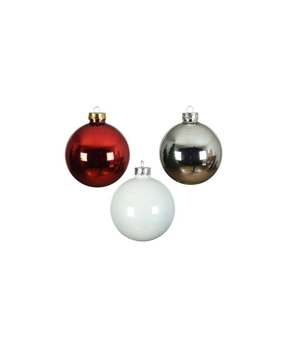 BAUBLE SHINY MIXED GLASS (box of 16)