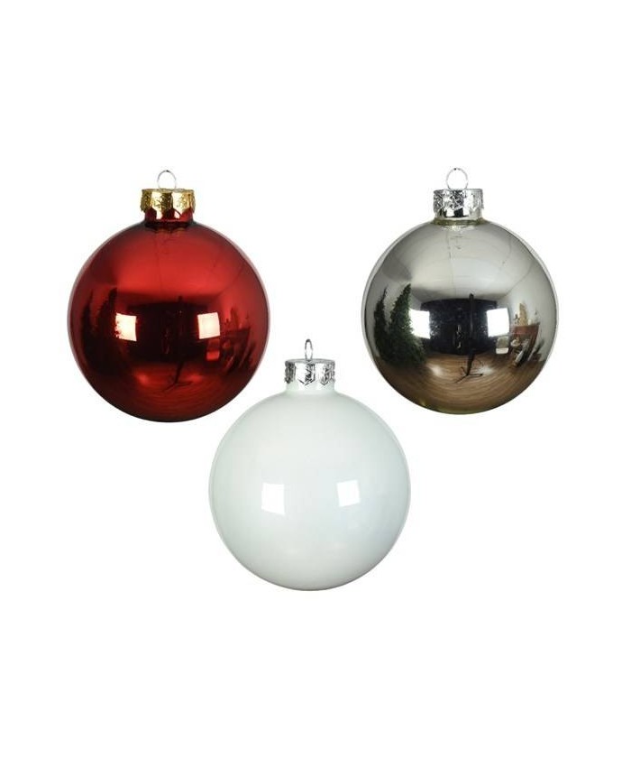 BAUBLE SHINY MIXED GLASS (box of 16)