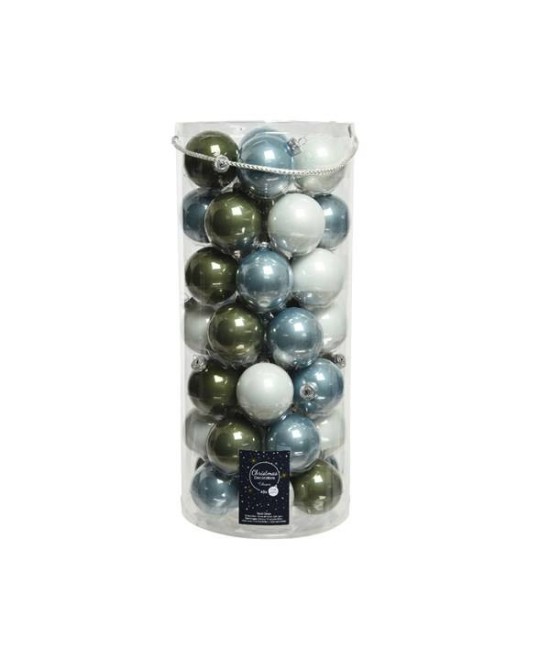 BAUBLE SHINY MIXED GLASS (box of 49)