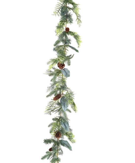 GARLAND NATURAL PINE CONES