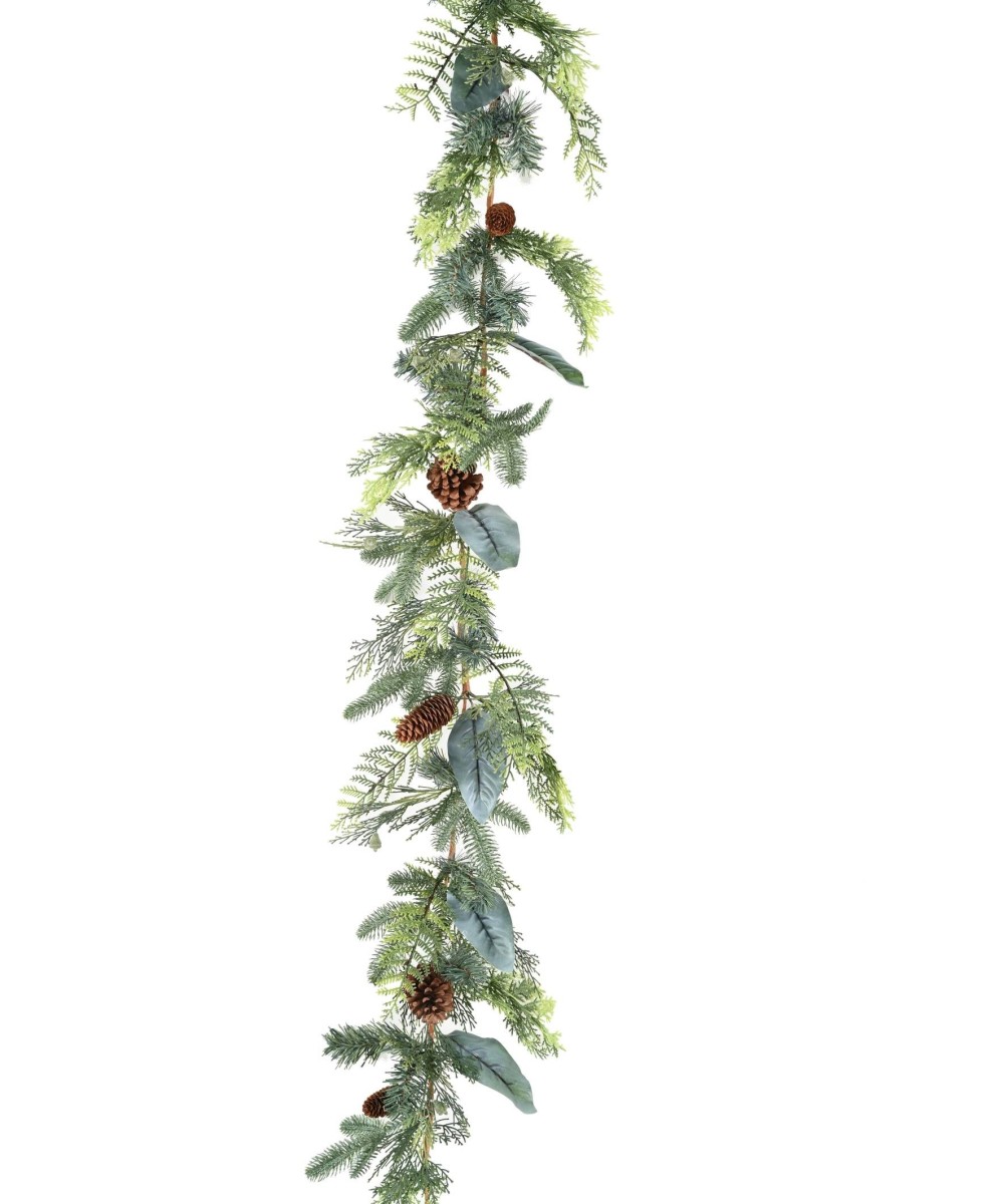 GARLAND NATURAL PINE CONES