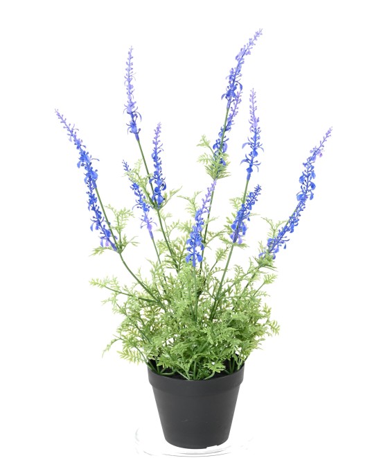 Artificial LAVENDER DENTATA POT