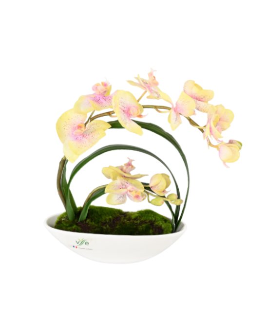 Artificial CENTREPIECE YELLOW PHALAENOPSIS ORCHID