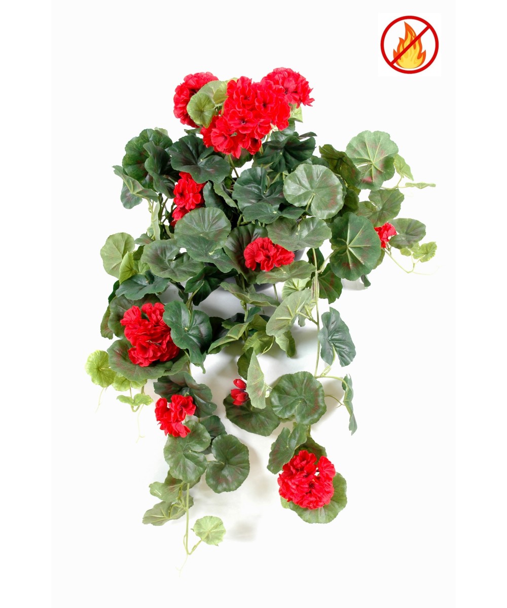 Artificial GERANIUM HANGING BUSH FR - Fire Resistant