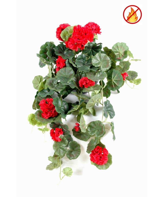 Artificial GERANIUM HANGING BUSH FR - Fire Resistant