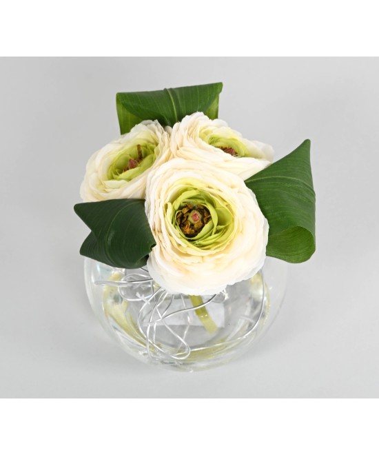 Artificial CENTREPIECE WHITE RANUNCULUS (Buttercup)