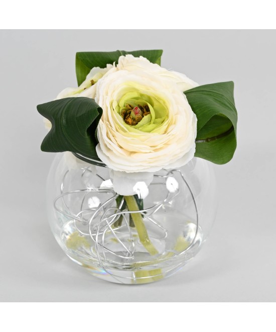 Artificial CENTREPIECE WHITE RANUNCULUS (Buttercup)