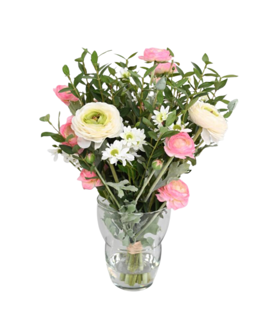 Artificial RANUNCULUS (Buttercup) EUCALYPTUS BOUQUET
