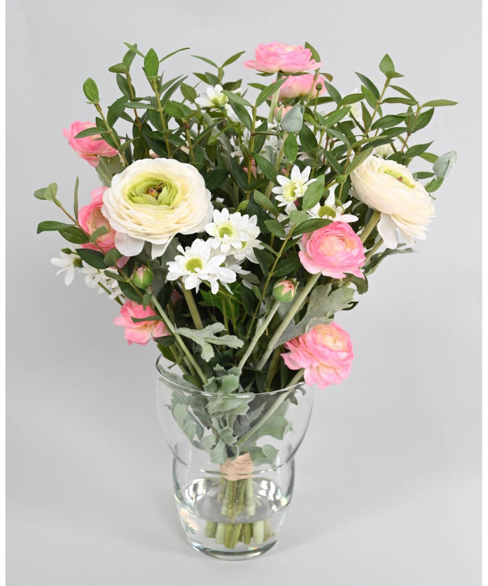 Artificial RANUNCULUS (Buttercup) EUCALYPTUS BOUQUET