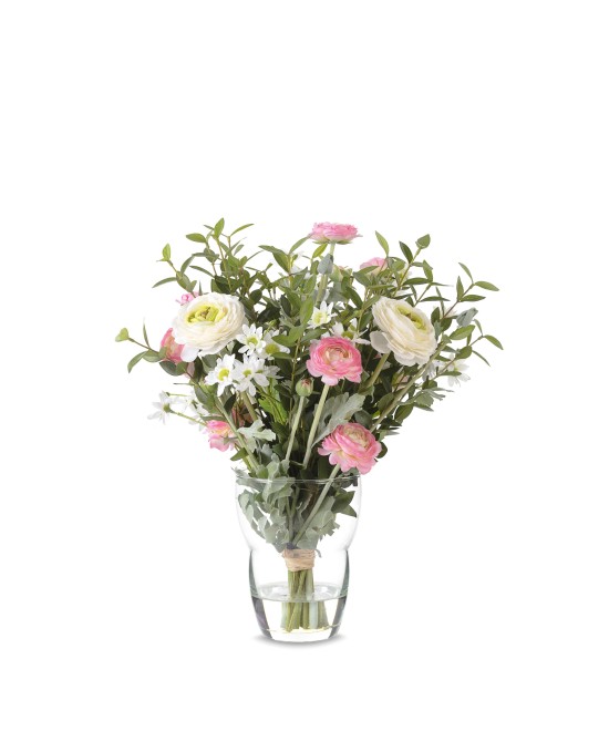 Artificial RANUNCULUS (Buttercup) EUCALYPTUS BOUQUET