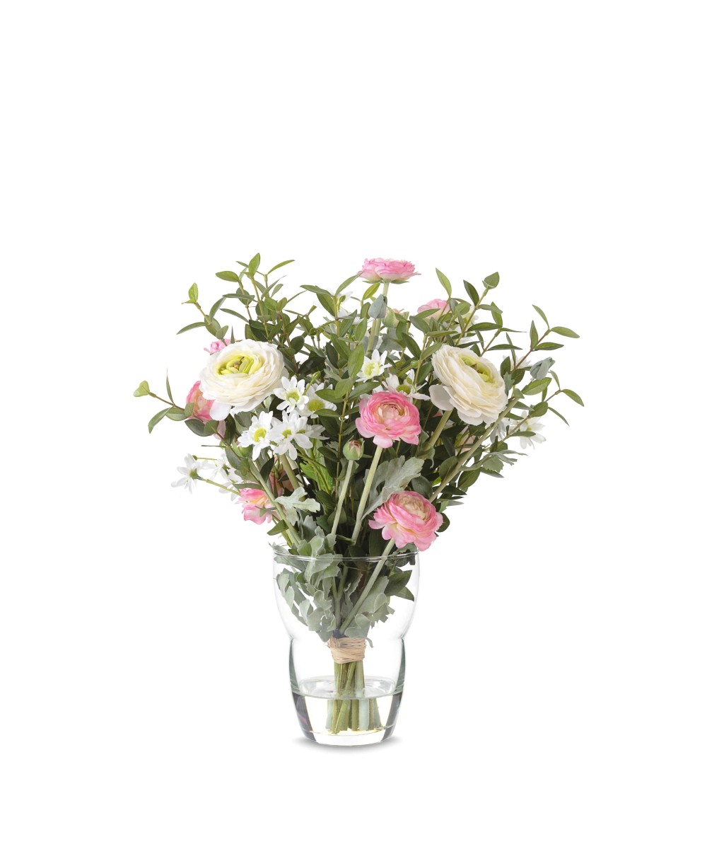 Artificial RANUNCULUS (Buttercup) EUCALYPTUS BOUQUET