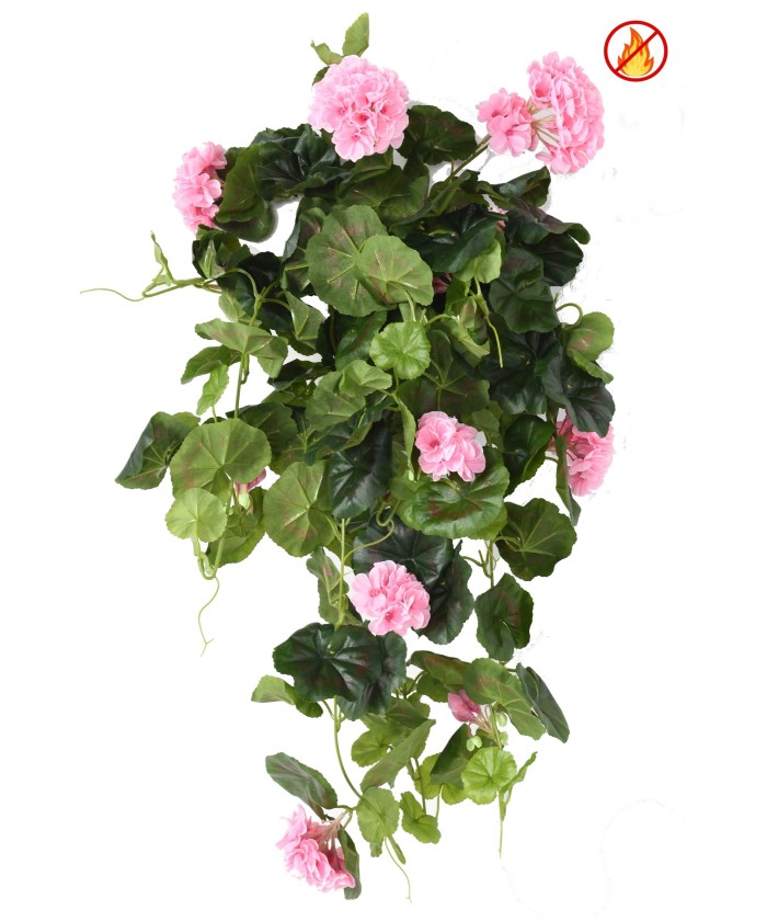 Artificial Geranium Hanging Bush FR - Fire Resistant