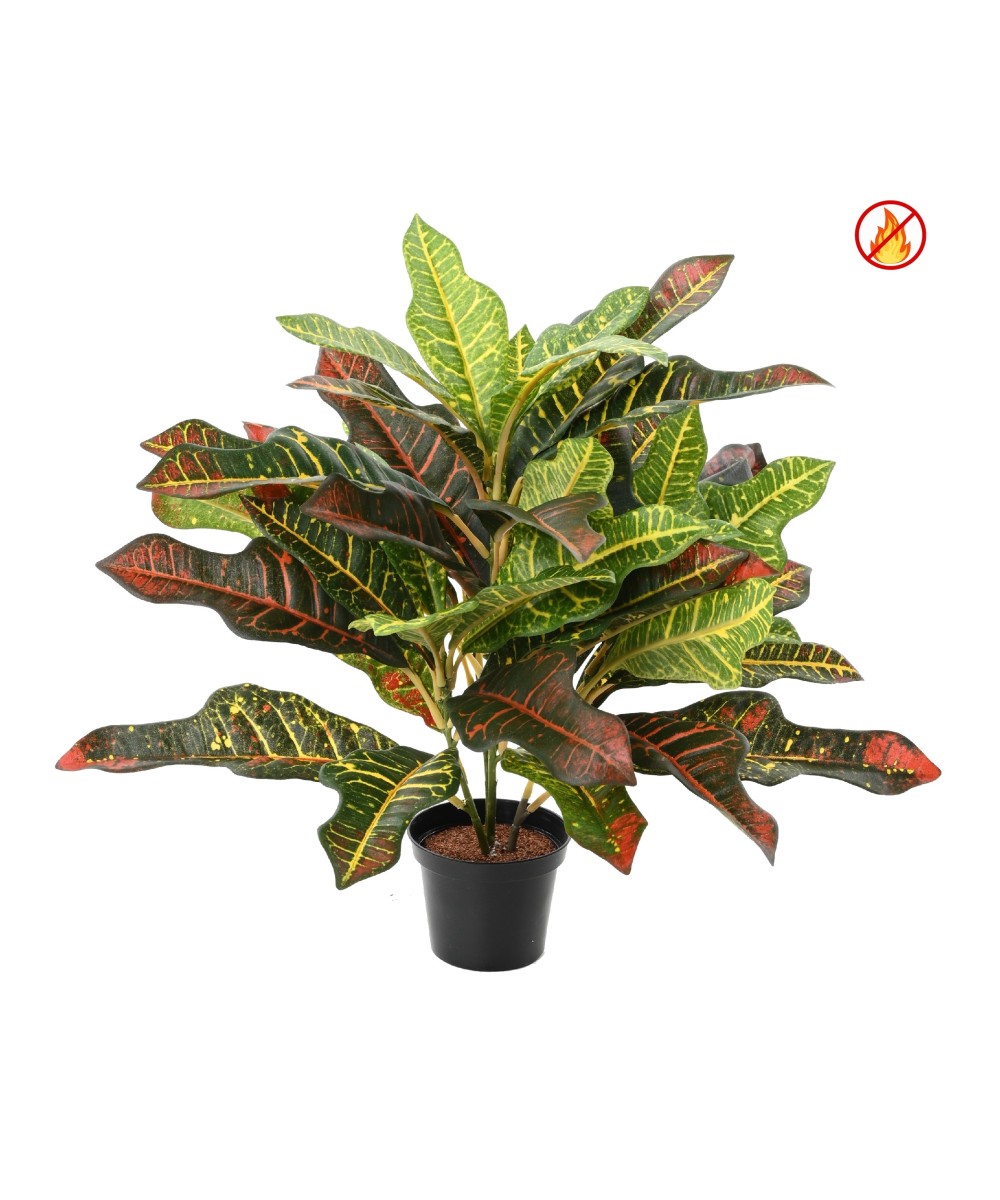 Artificial CROTON 32 POT FR - Fire Resistant