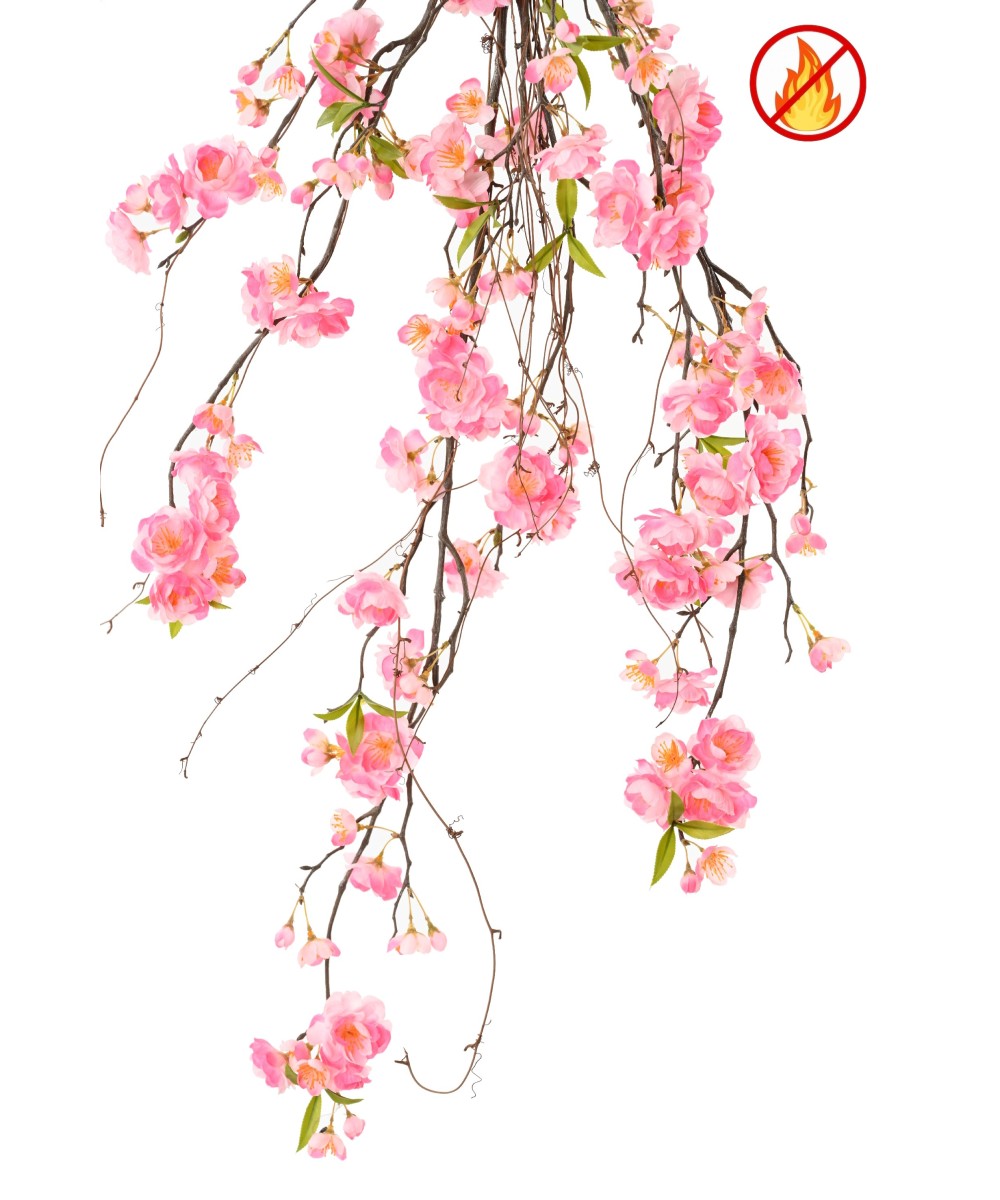 Artificial CHERRY BLOSSOM HANGING BUSH 90 CM FR - Fire Resistant