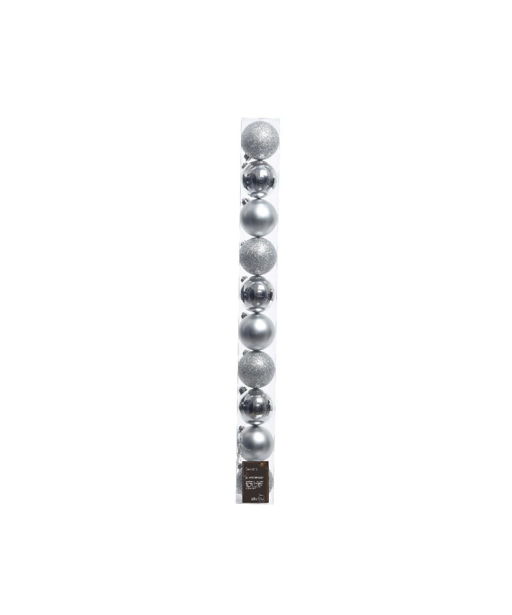 BAUBLE SILVER SHATTERPROOF (box of 10)