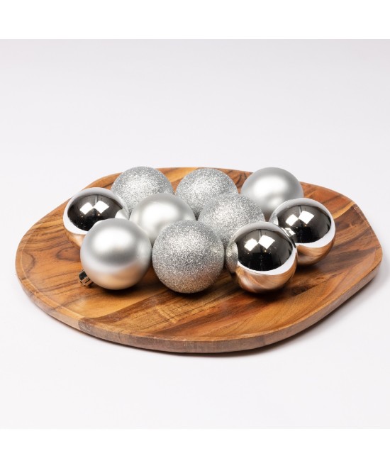 BAUBLE SILVER SHATTERPROOF (box of 10)