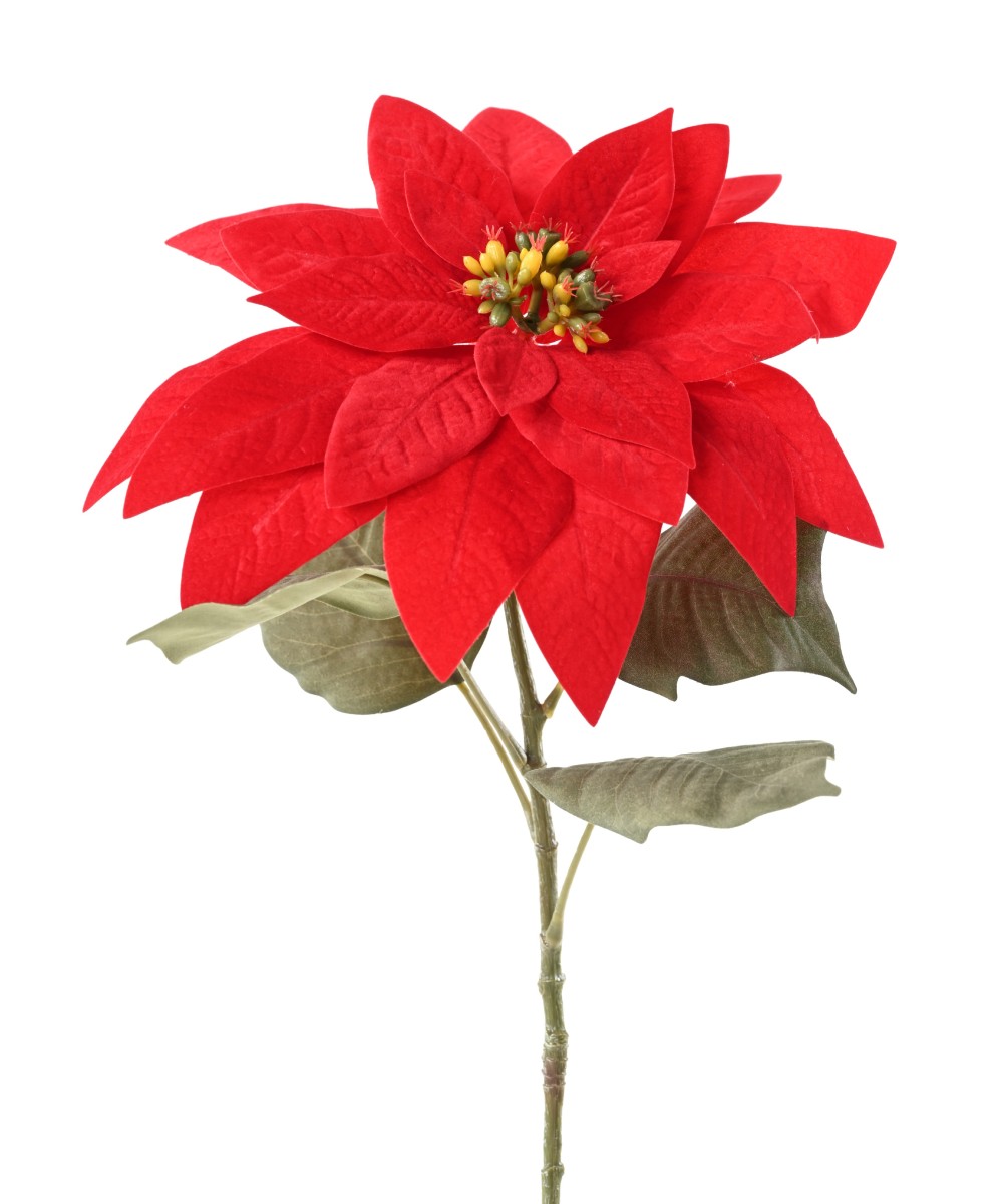 Artificial Poinsettia Stem