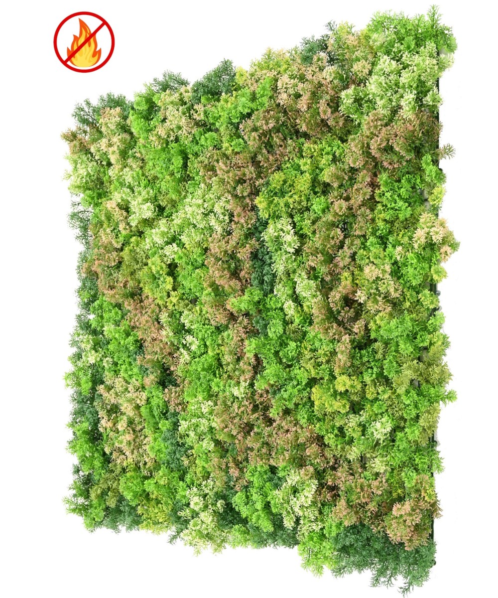 Artificial Green Wall Panel Moss 100 × 100 FR – Fire Resistant