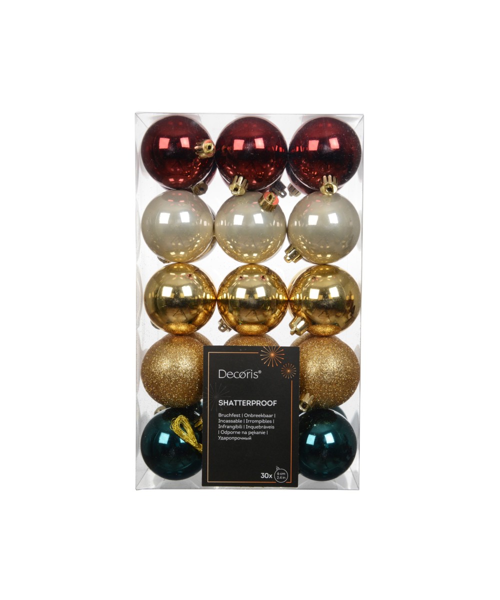 BAUBLE SHATTERPROOF MIXED (box of 30)
